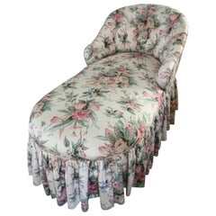 1970s Vintage Chaise in Floral Chintz