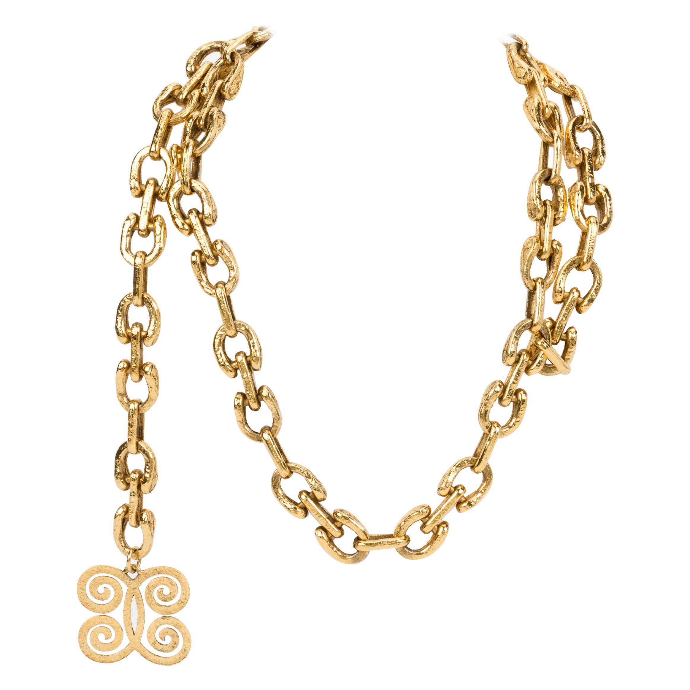 1970's Vintage Chanel Gold Chain Belt Necklace