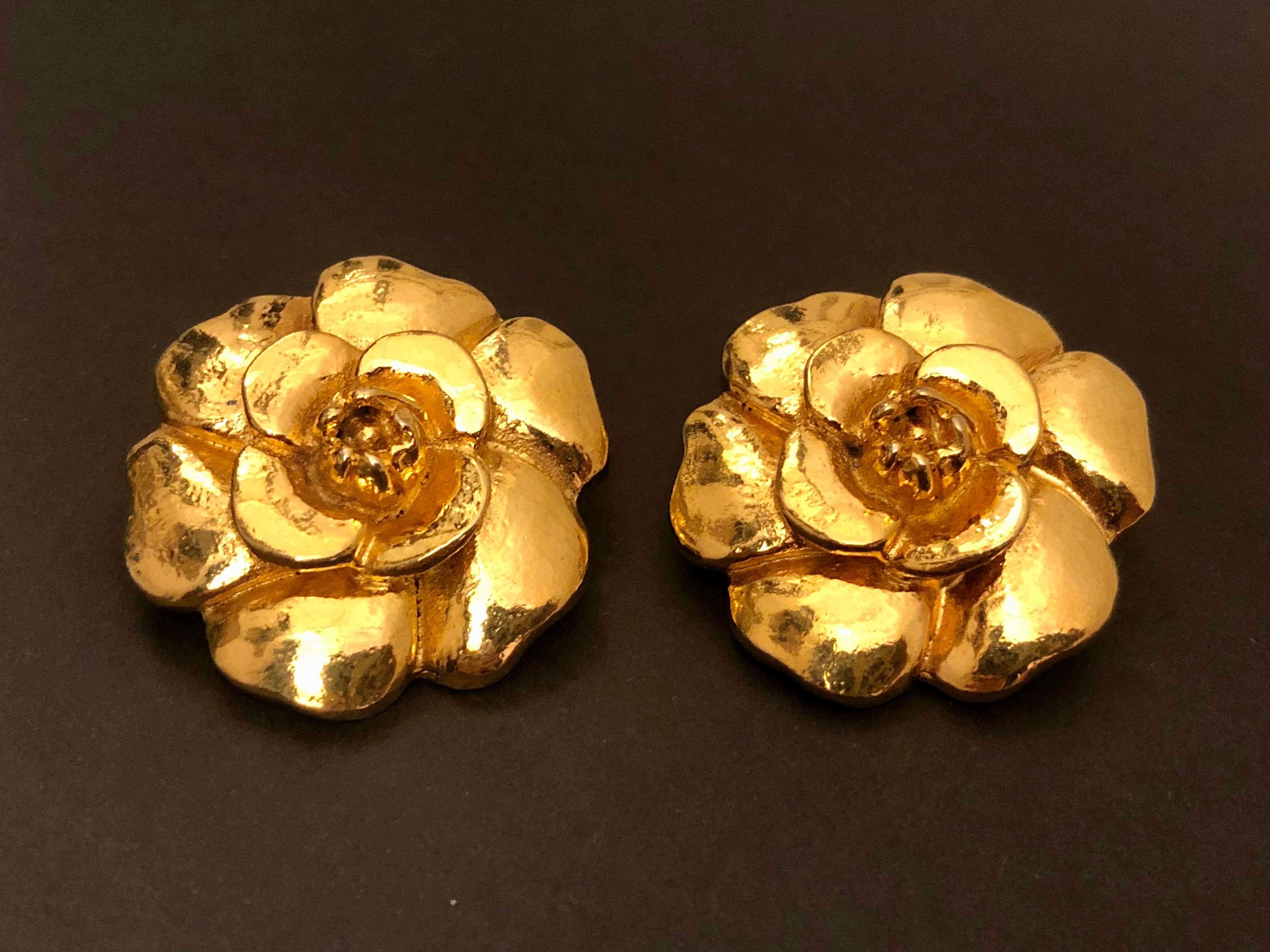 chanel camelia earrings