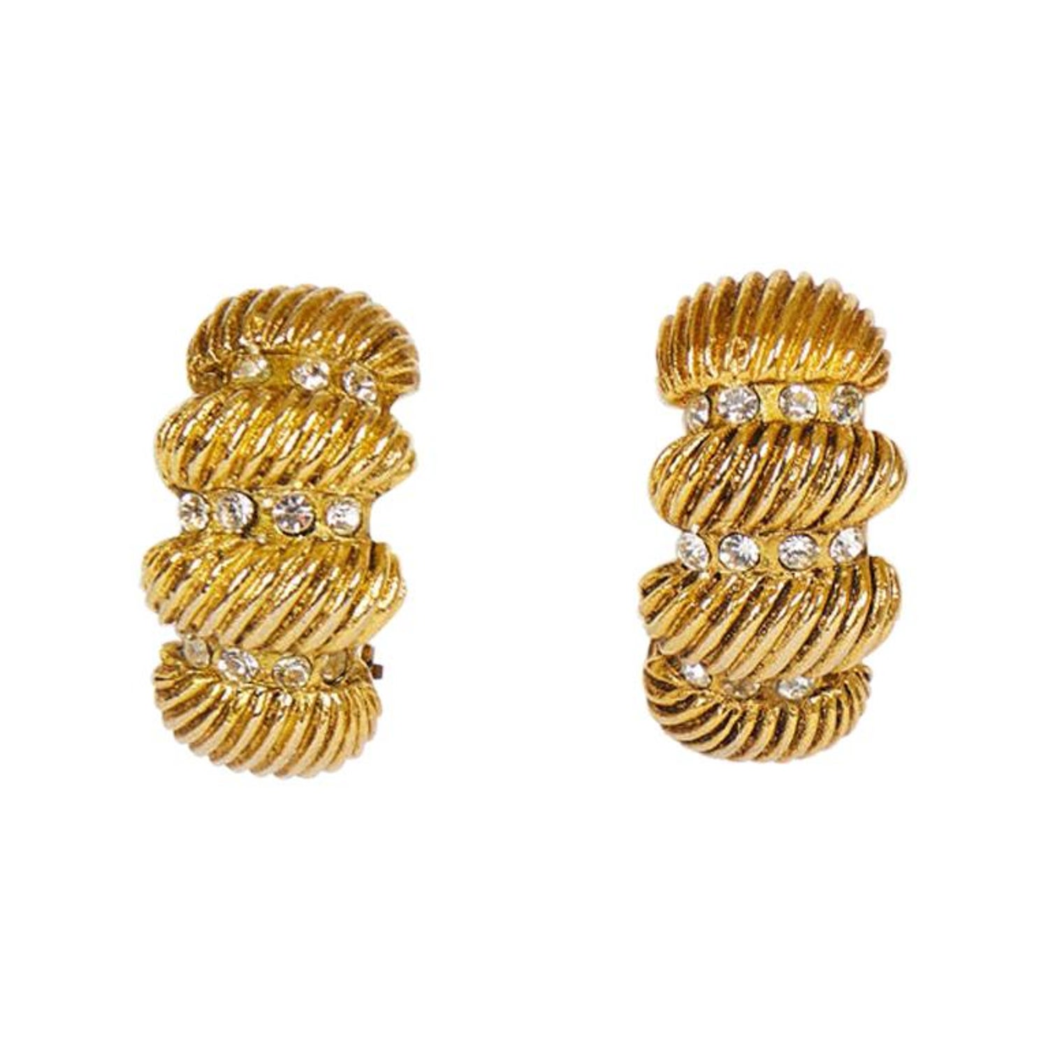 1980's Chanel Vintage Quilted Doorknocker Earrings For Sale at