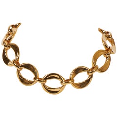 1970s Vintage Chanel Oversize Link Choker Necklace