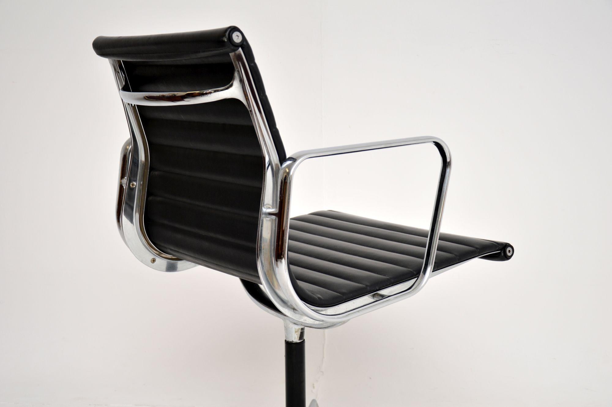 1970's Vintage Charles Eames EA108 Leather Desk Chair by ICF 6