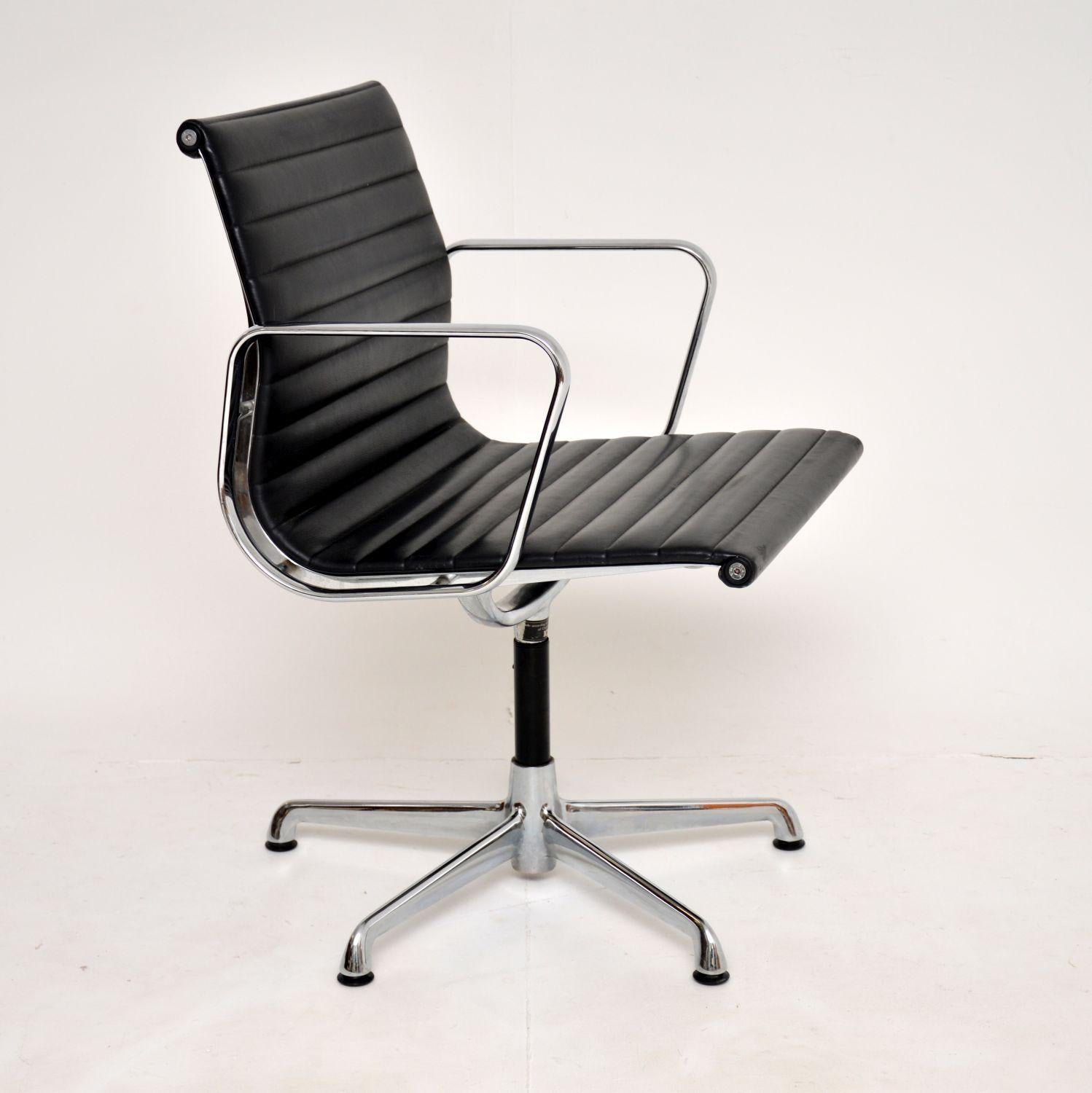 Mid-Century Modern 1970's Vintage Charles Eames EA108 Leather Desk Chair by ICF