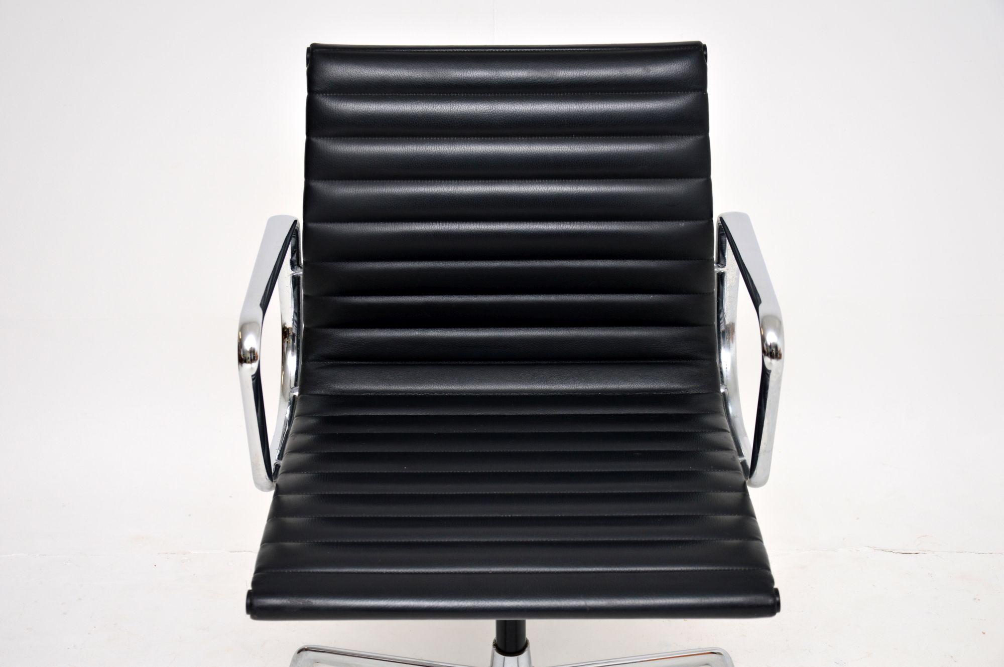 1970's Vintage Charles Eames EA108 Leather Desk Chair by ICF 1
