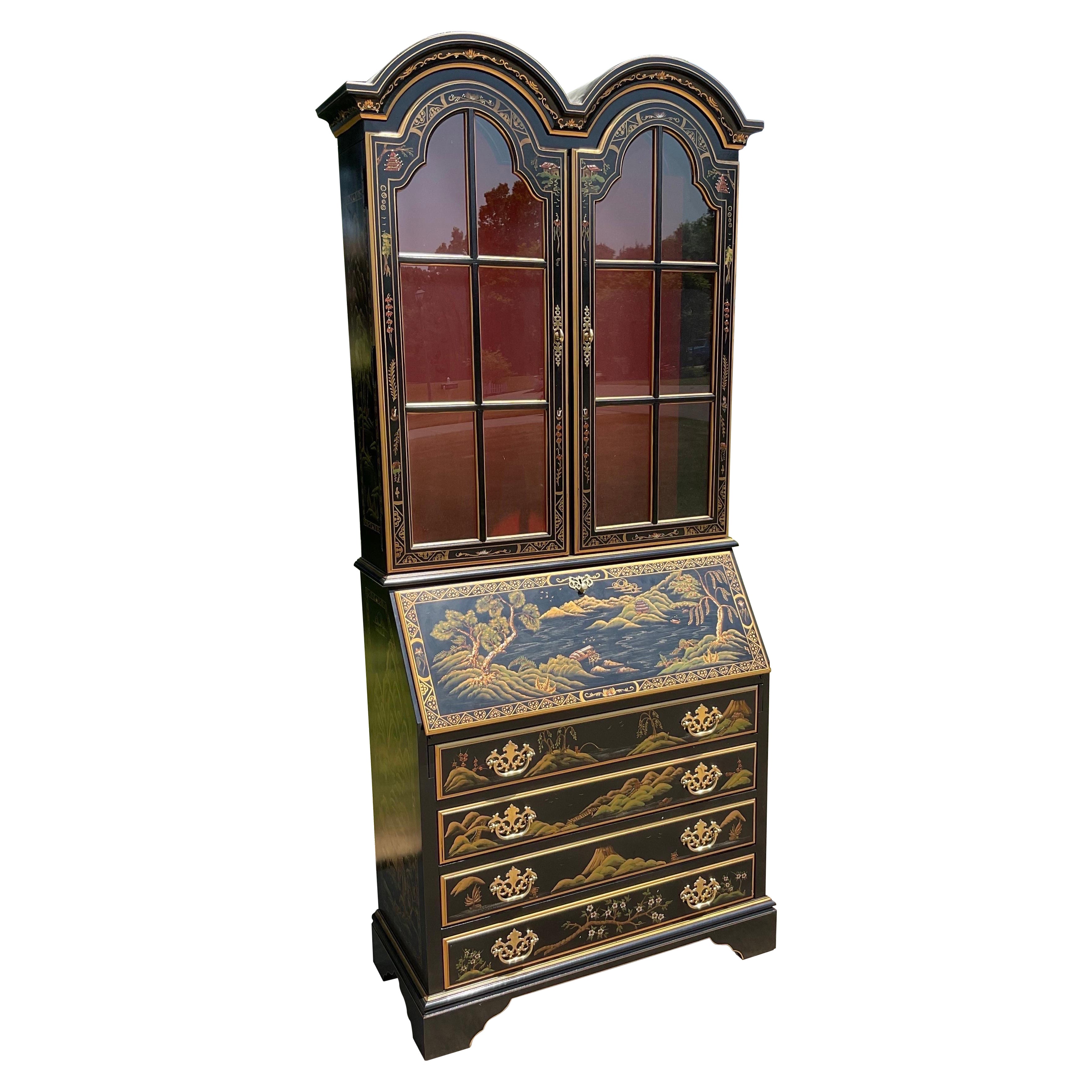 1970s Vintage Chinoiserie Secretary From Jasper Cabinet Co