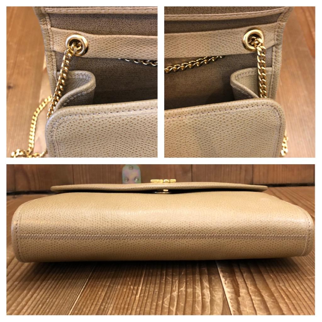 Vintage CHRISTIAN DIOR Beige Leather Chain Bag Small 1