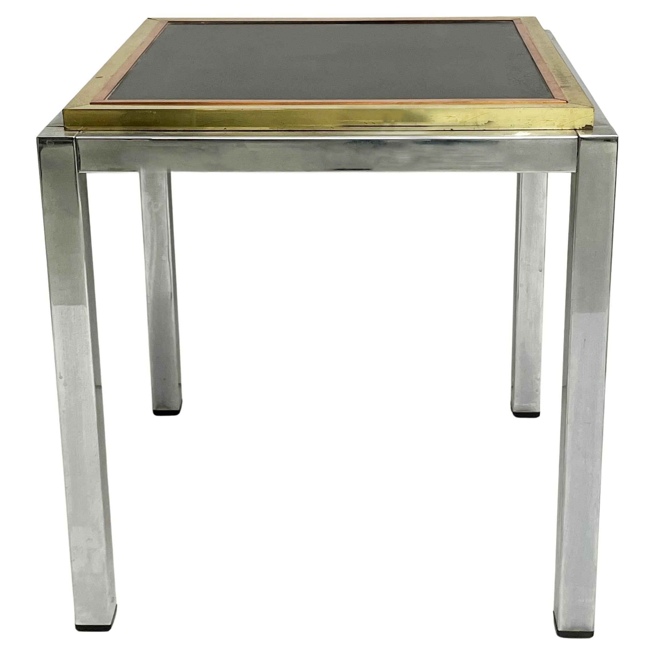 1970er Jahre Vintage Chrom und Messing Hollywood Regency Beistelltisch