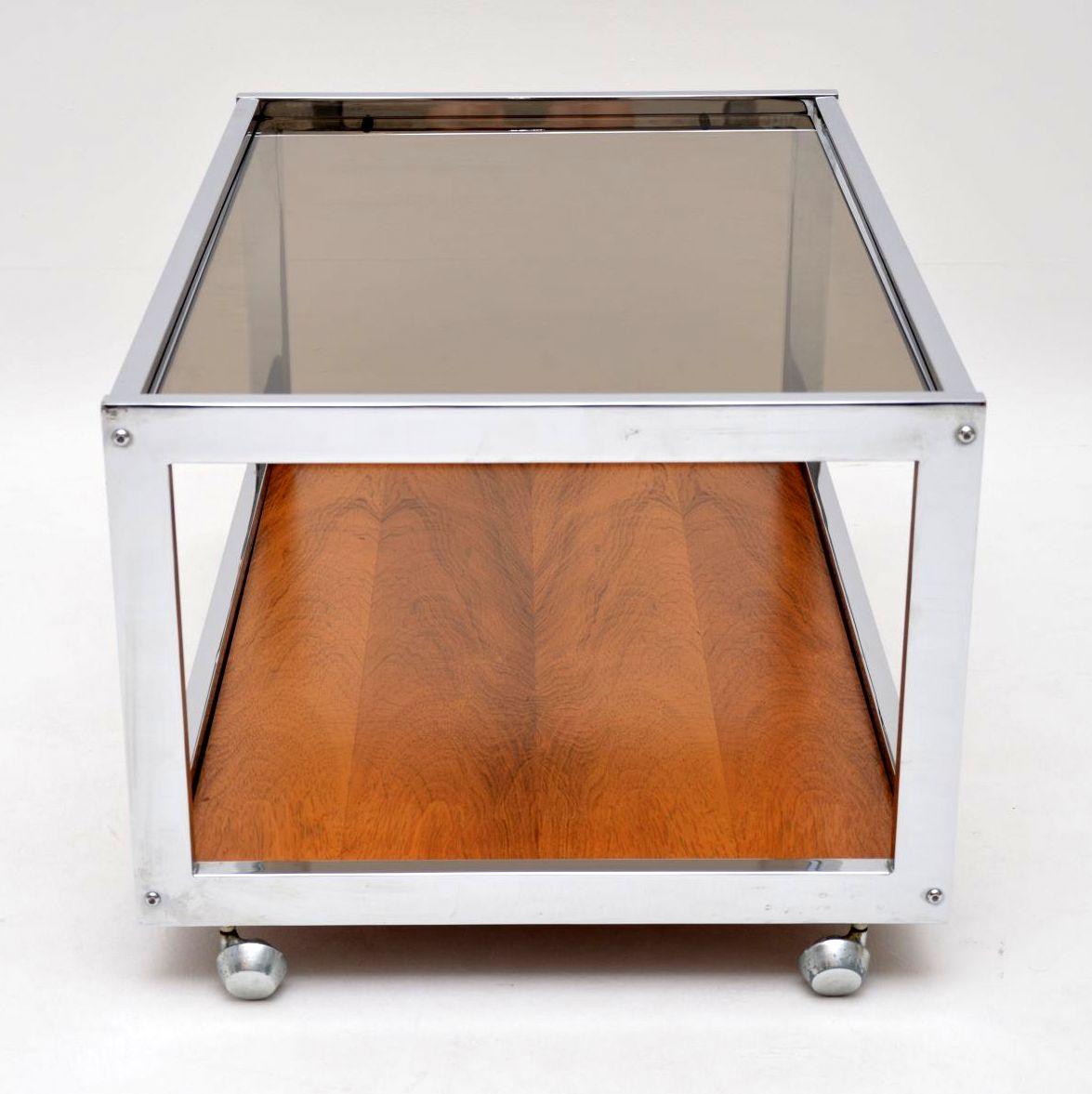 British 1970s Vintage Chrome Coffee Table by Howard Miller Associates