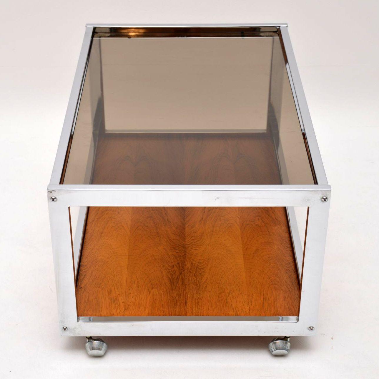 1970s Vintage Chrome Coffee Table by Howard Miller Associates In Good Condition In London, GB