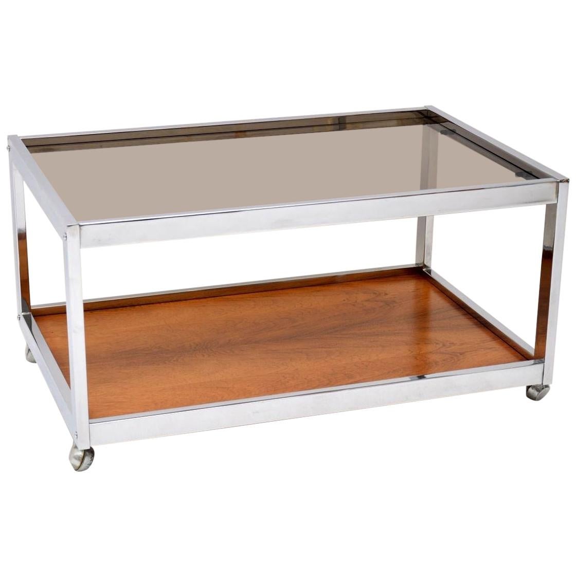 1970s Vintage Chrome Coffee Table by Howard Miller Associates