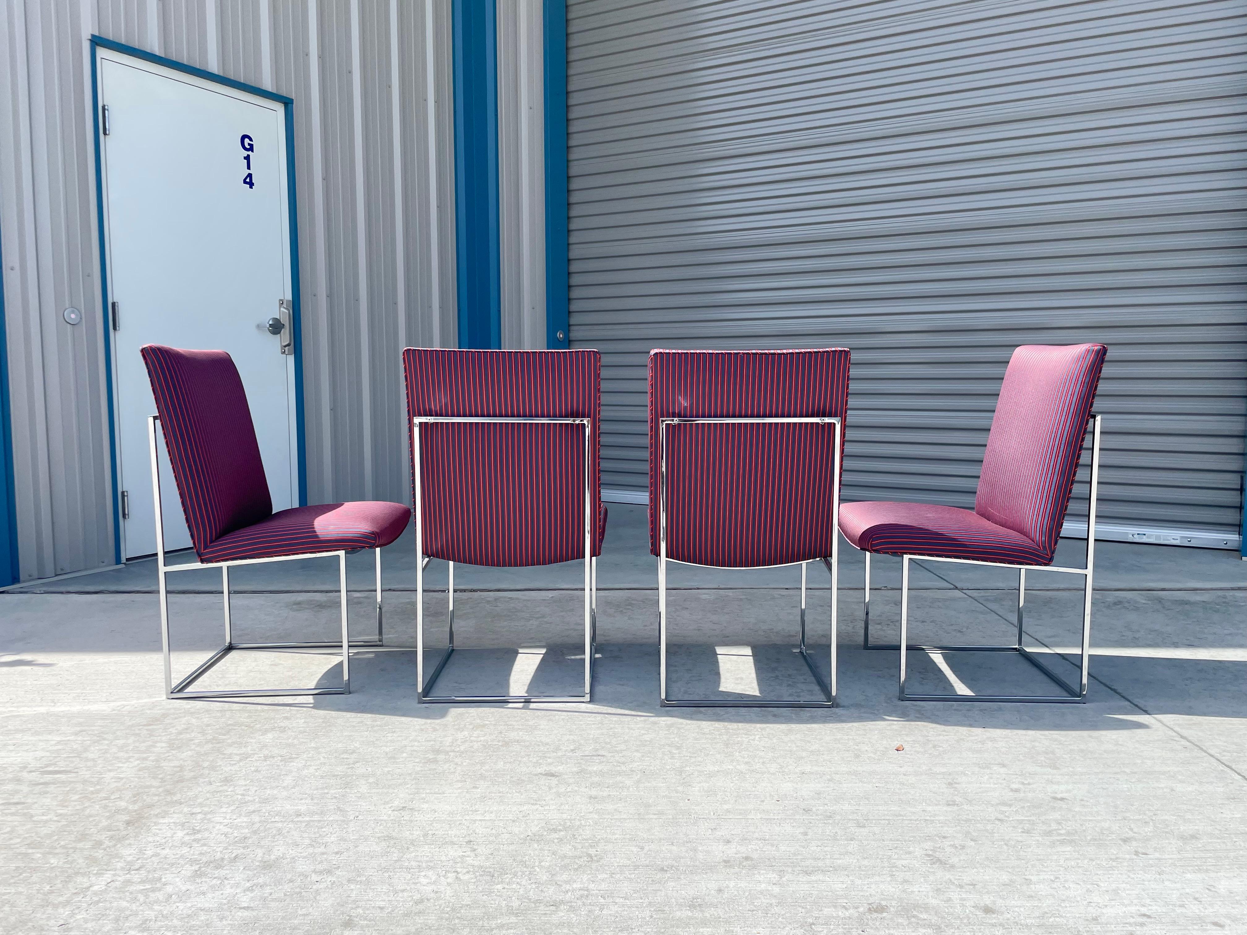 1970s Vintage Chrome Dining Chairs by Milo Buaghman for Thayer Coggin - Set of 6 For Sale 1