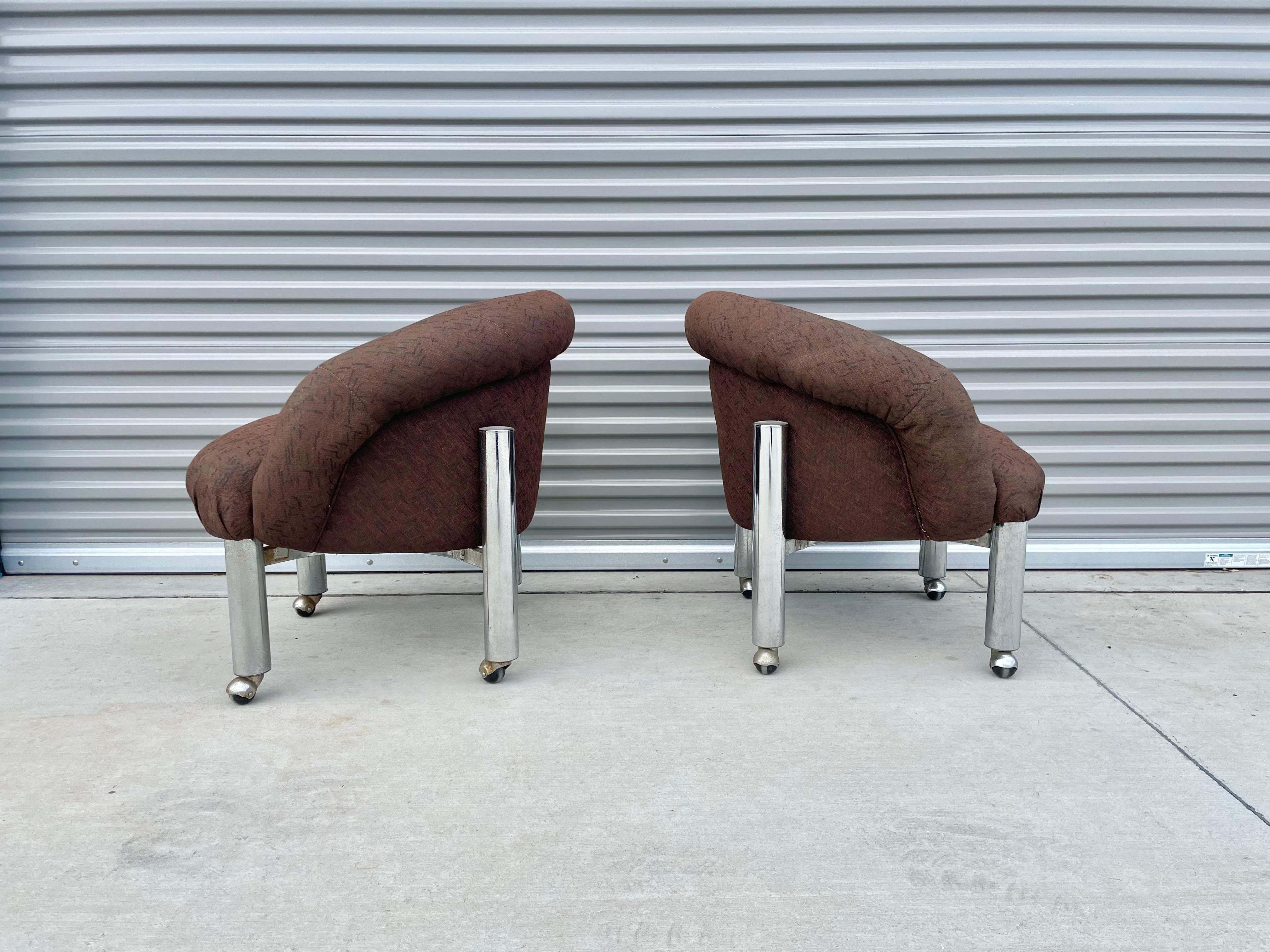Chaises de salle à manger vintage chromées des années 1970 en vente 1