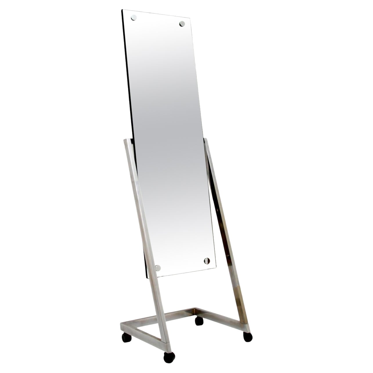 Miroir de sol chromé vintage des années 1970 par Durlston Designs