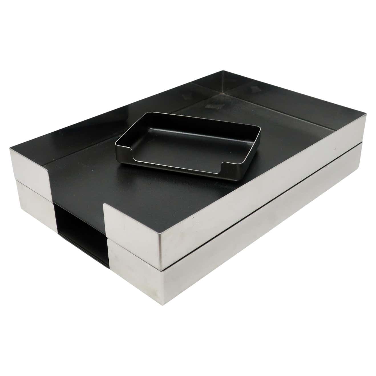 1970s Vintage Chrome Letter and Note Trays by McDonald Design at 1stDibs