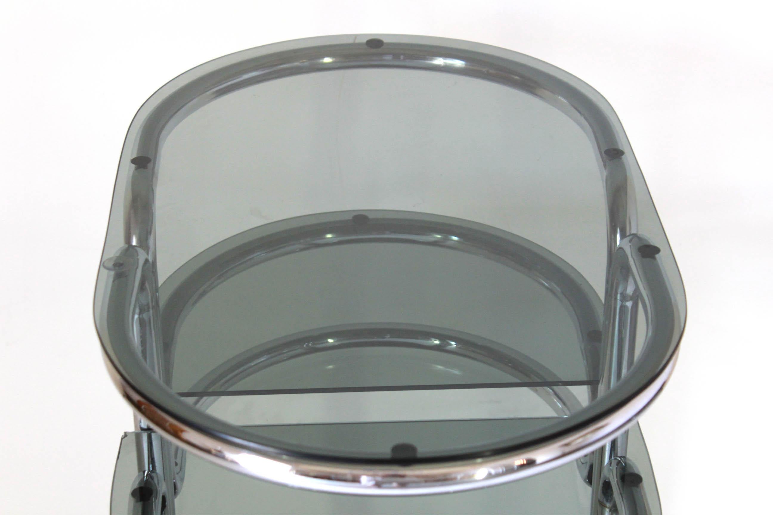 1970s Vintage Chromed console and mirror Set in Italian Space Age Style 5