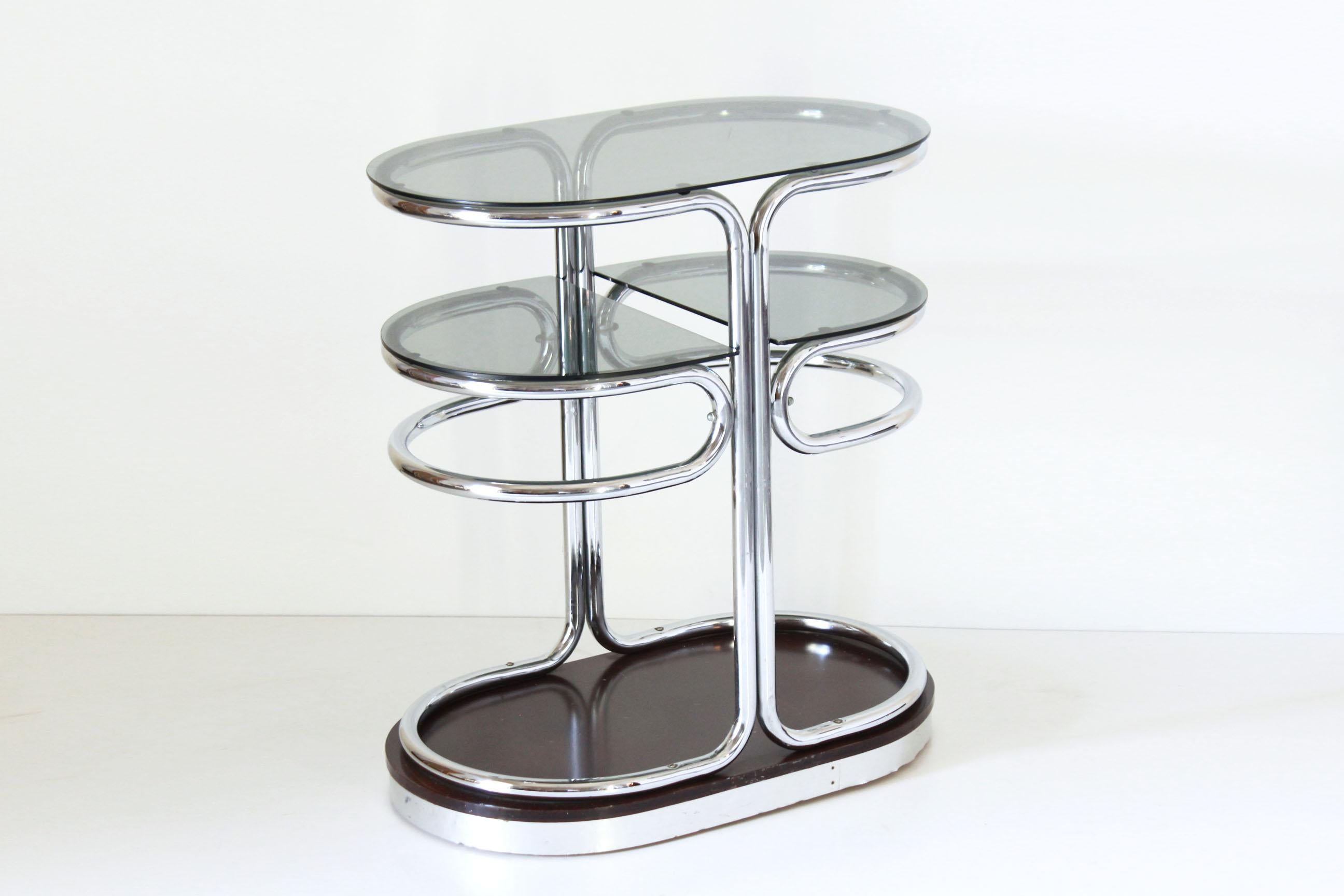 1970s Vintage Chromed console and mirror Set in Italian Space Age Style 10