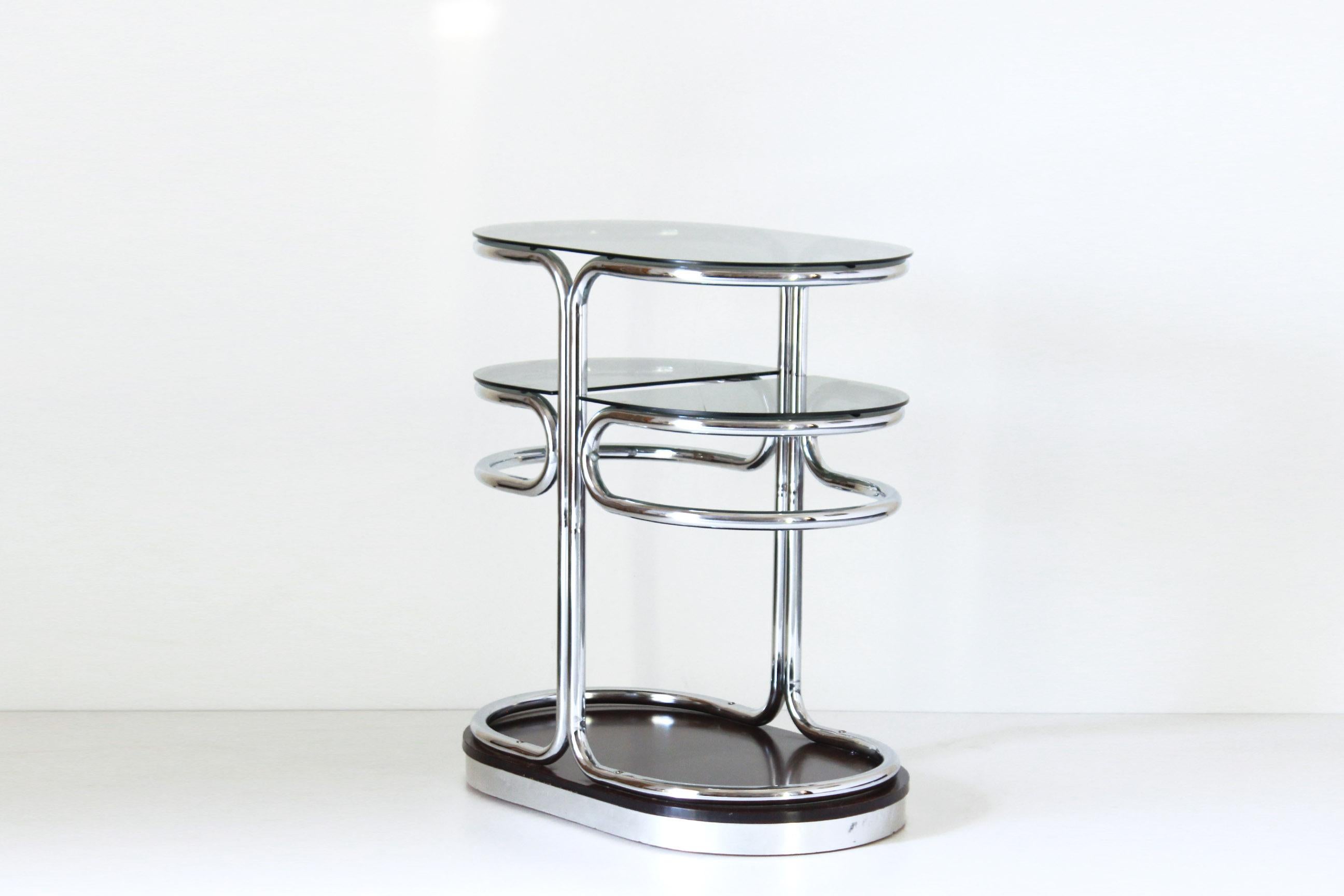 1970s Vintage Chromed console and mirror Set in Italian Space Age Style 1