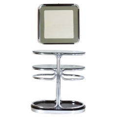 1970s Vintage Chromed console and mirror Set in Italian Space Age Style