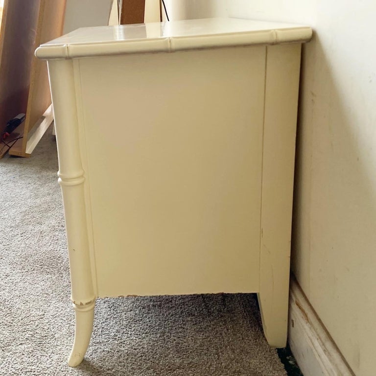 American 1970s, Vintage Coastal Faux Bamboo Nightstand by Stanley Furniture For Sale