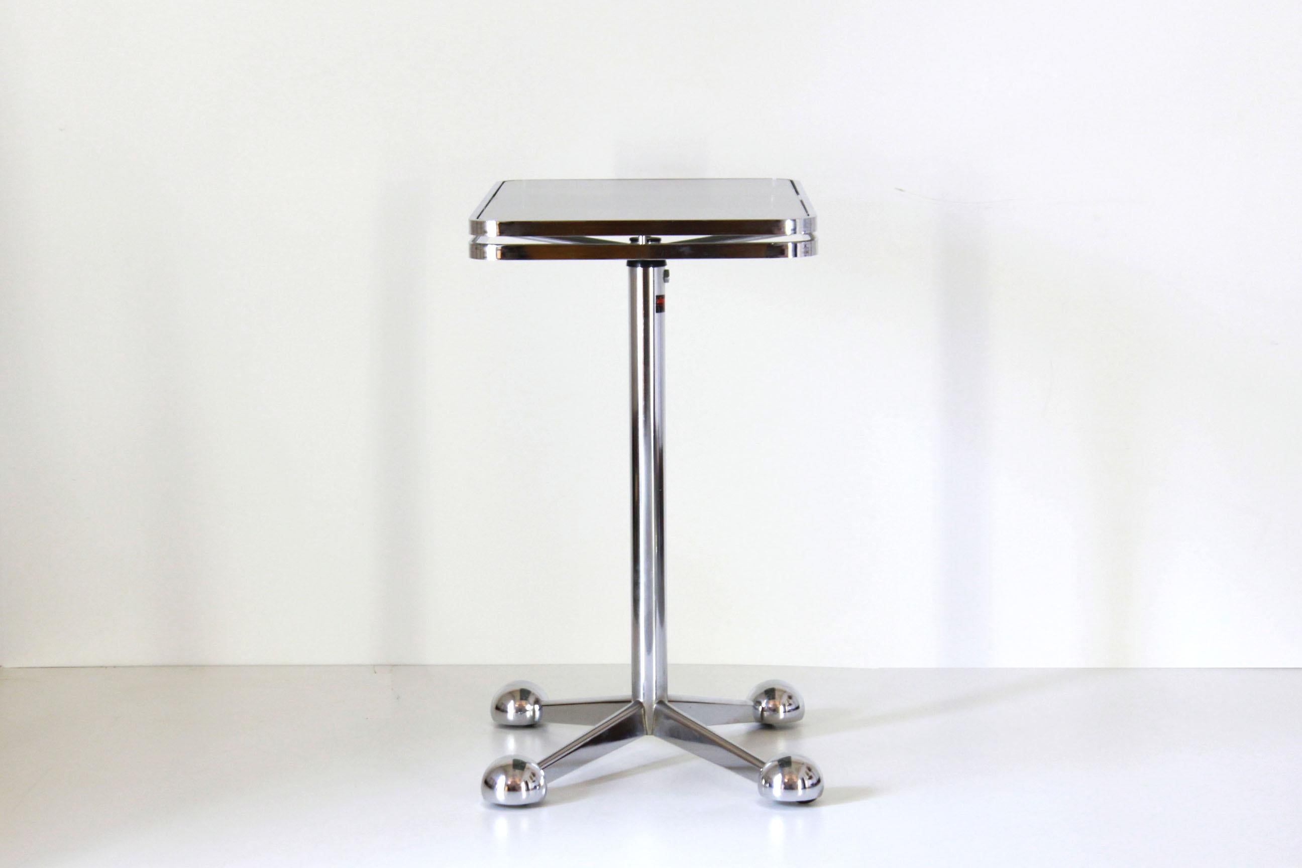 Mid-Century Modern 1970s Vintage consolle Rolling Table Adjustable Height by Allegri
