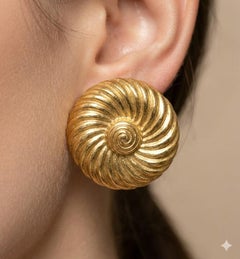 1970s Vintage Costume Jewelry Brass Twisted Torchon Spiral Earrings