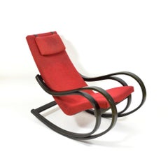 1970s Vintage Czech Bentwood Rocking Chair, Rare Design Model