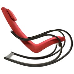 1970s Vintage Czech Bentwood Rocking Chair, Rare Design Model