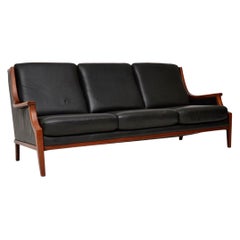 1970s Vintage Danish Leather Sofa