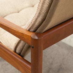 Fauteuil de salon danois vintage à haut dossier en teck des années 1970 par Domino Mobler