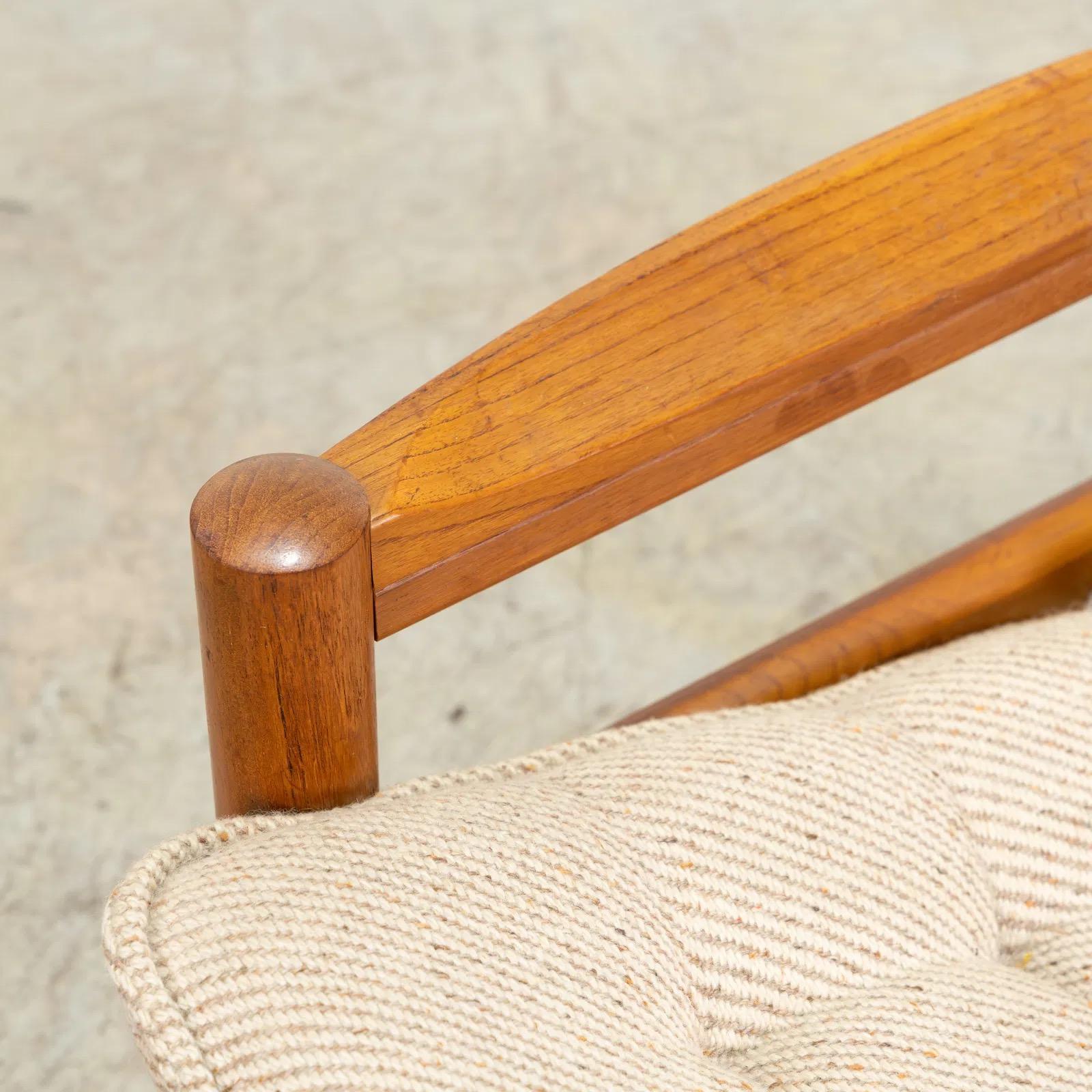 1970s Vintage Danish Teak High-Back Lounge Chair by Domino Mobler For Sale 1