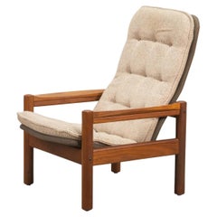 1970s Vintage Danish Teak High-Back Lounge Chair by Domino Mobler