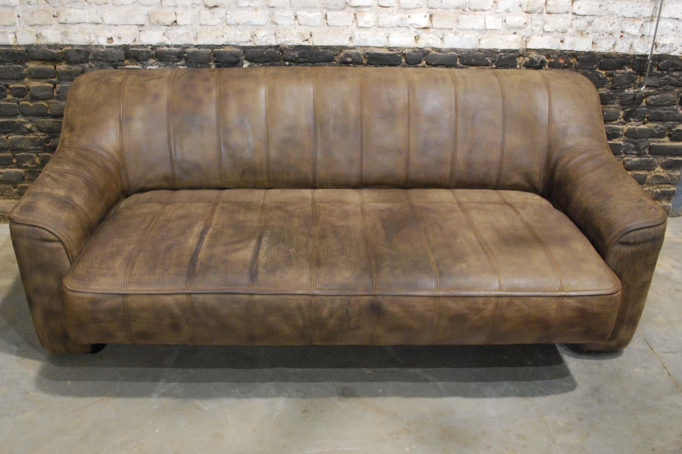 1970s Vintage De Sede DS44 Living Room Sofa Set in Soft Brown Leather 4