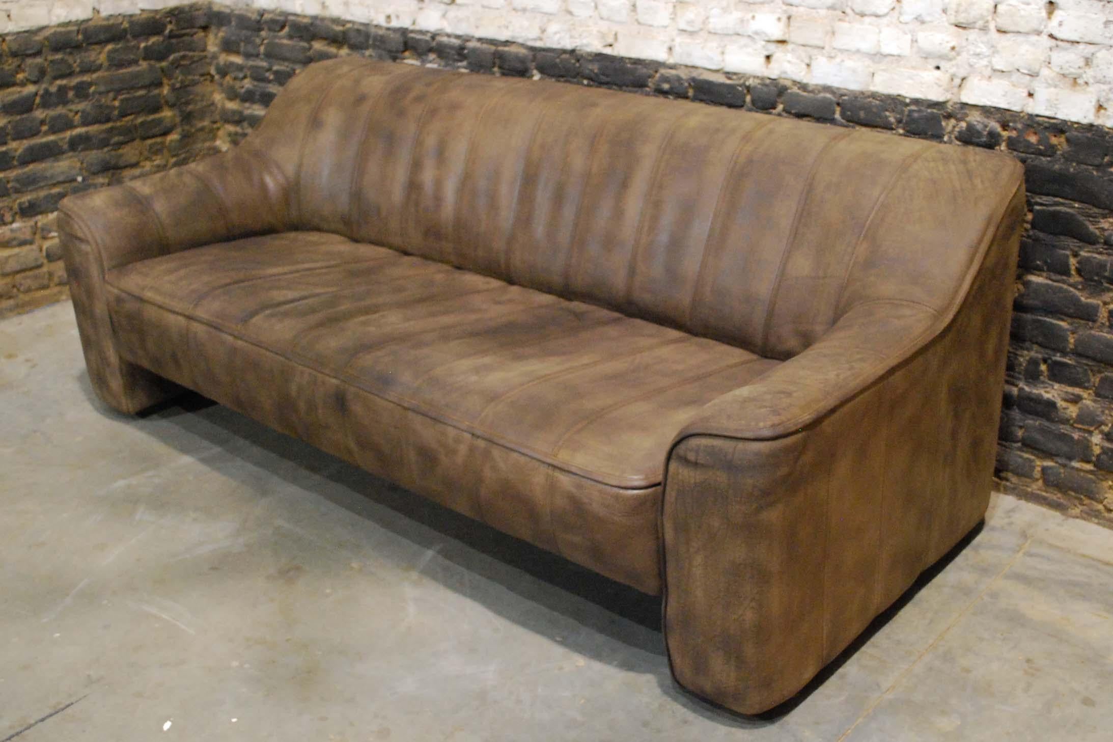 1970s Vintage De Sede DS44 Living Room Sofa Set in Soft Brown Leather 5