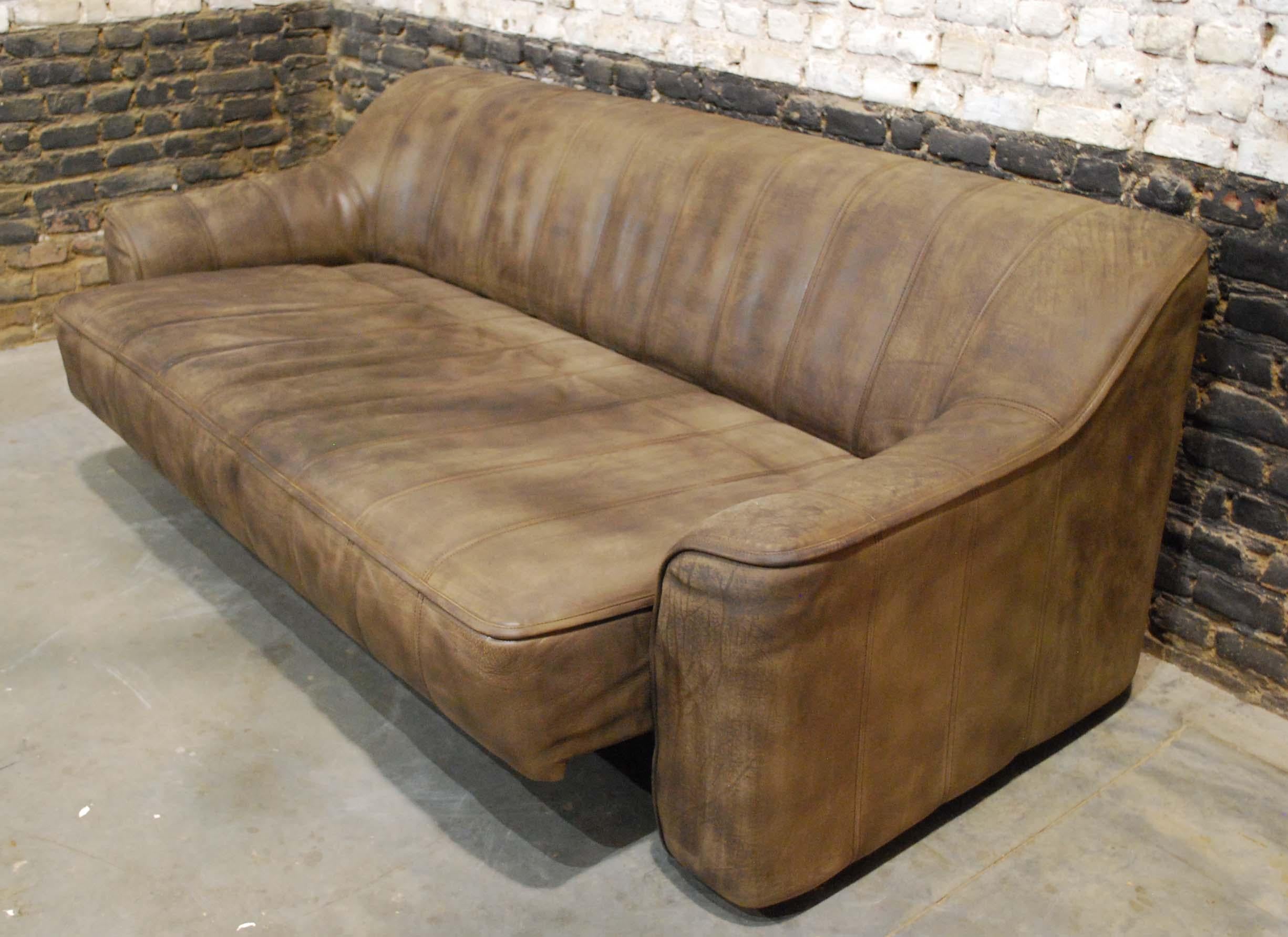 1970s Vintage De Sede DS44 Living Room Sofa Set in Soft Brown Leather 6