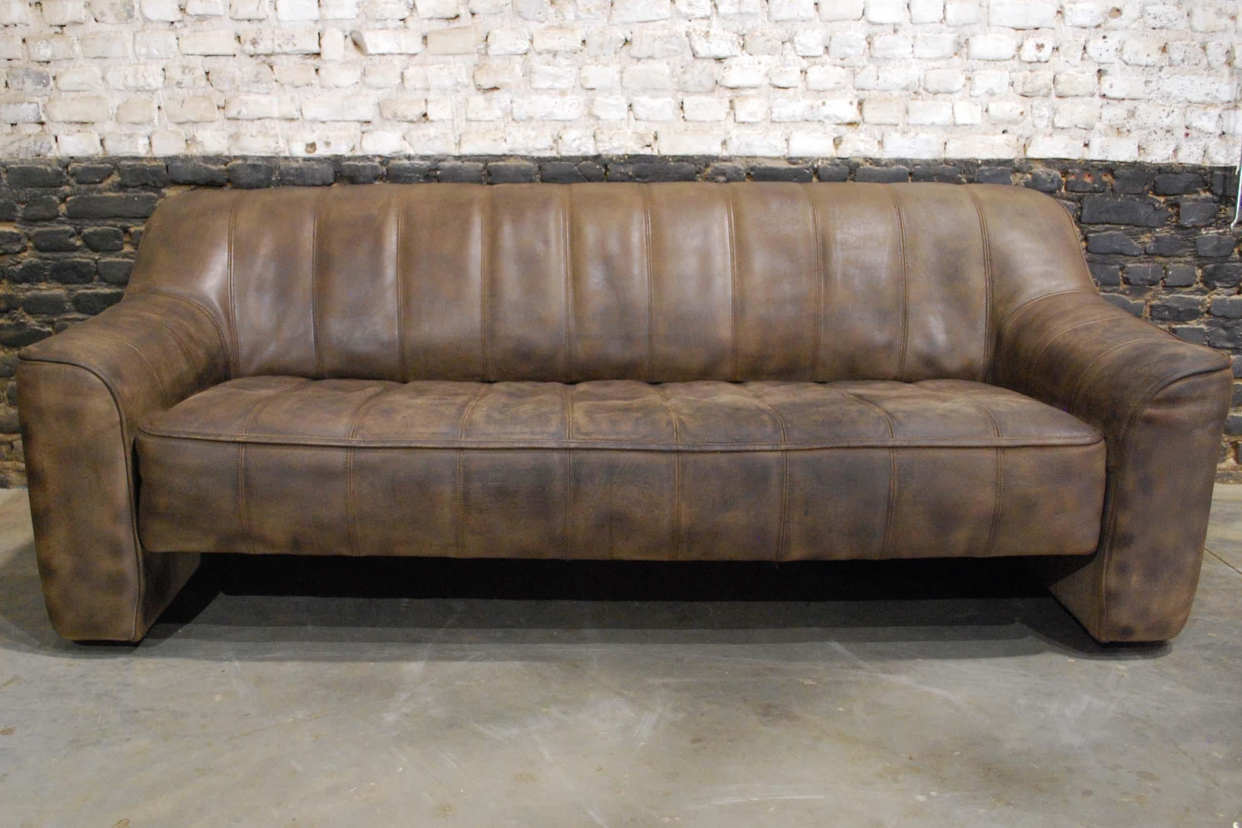 1970s Vintage De Sede DS44 Living Room Sofa Set in Soft Brown Leather 9