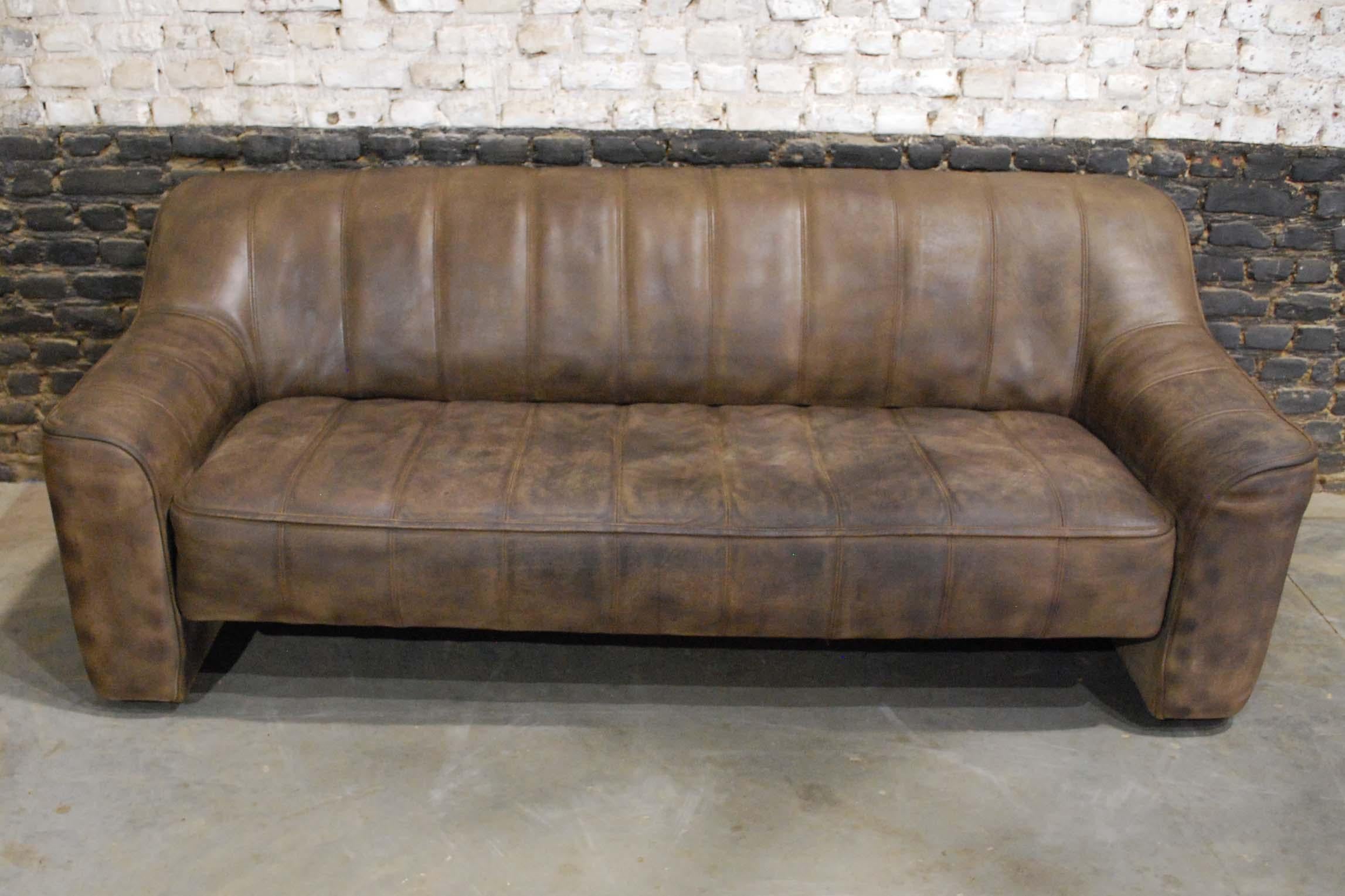 1970s Vintage De Sede DS44 Living Room Sofa Set in Soft Brown Leather 10