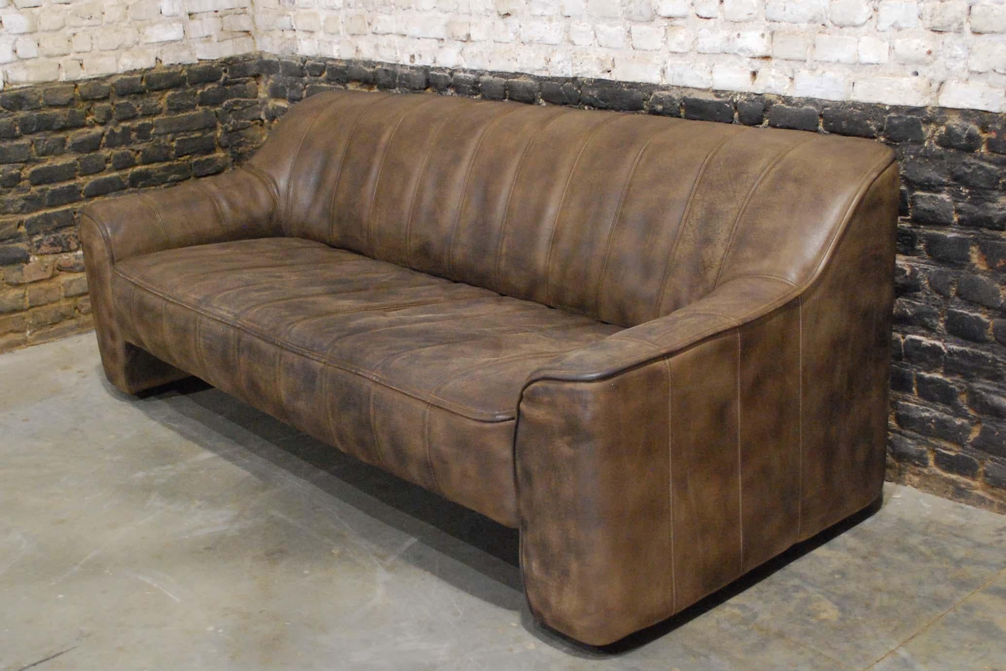 1970s Vintage De Sede DS44 Living Room Sofa Set in Soft Brown Leather 11