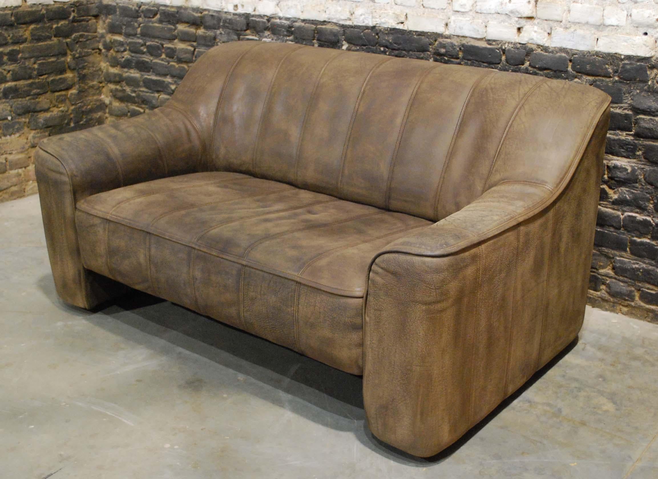 20th Century 1970s Vintage De Sede DS44 Living Room Sofa Set in Soft Brown Leather