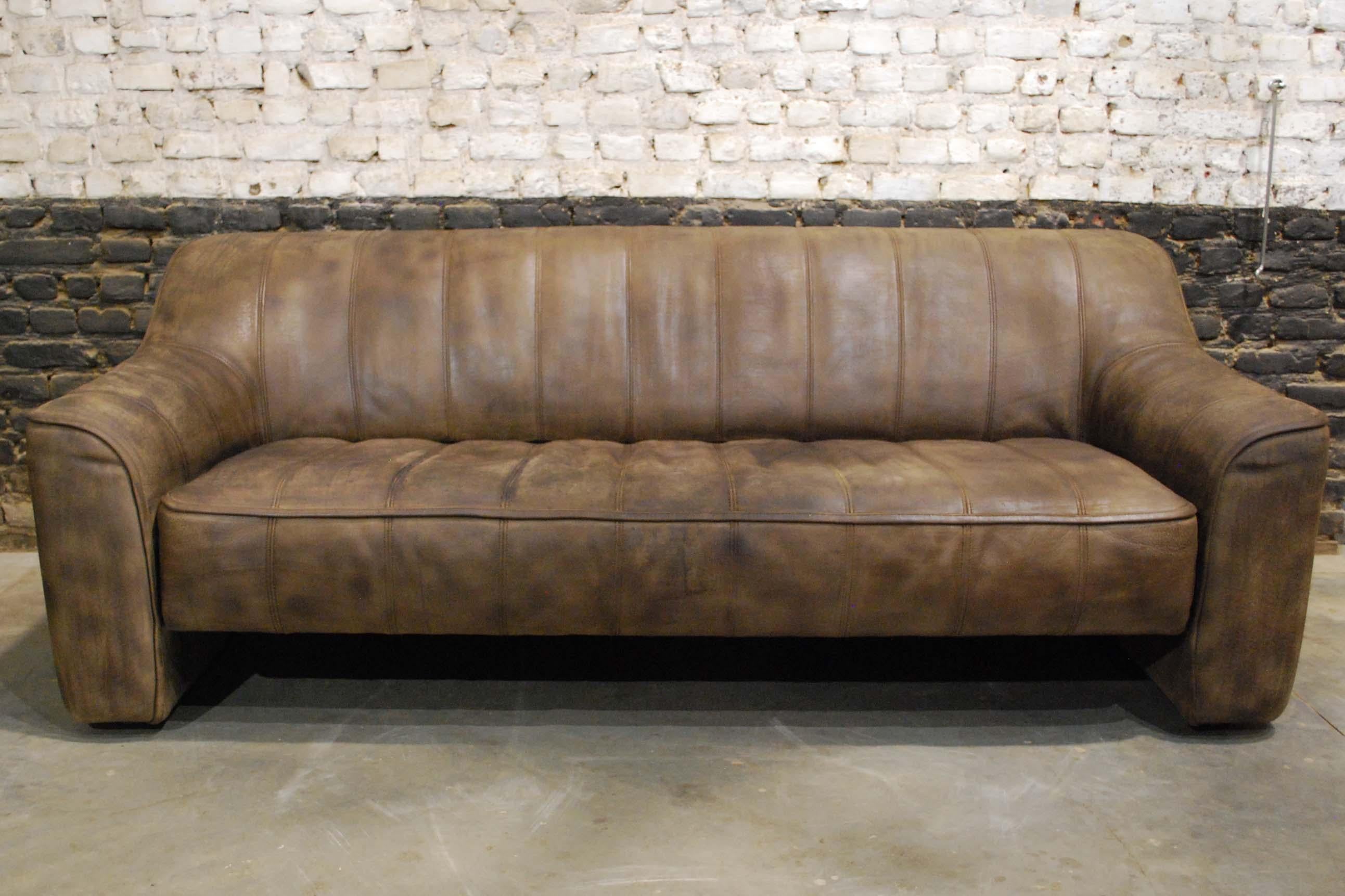 1970s Vintage De Sede DS44 Living Room Sofa Set in Soft Brown Leather 3