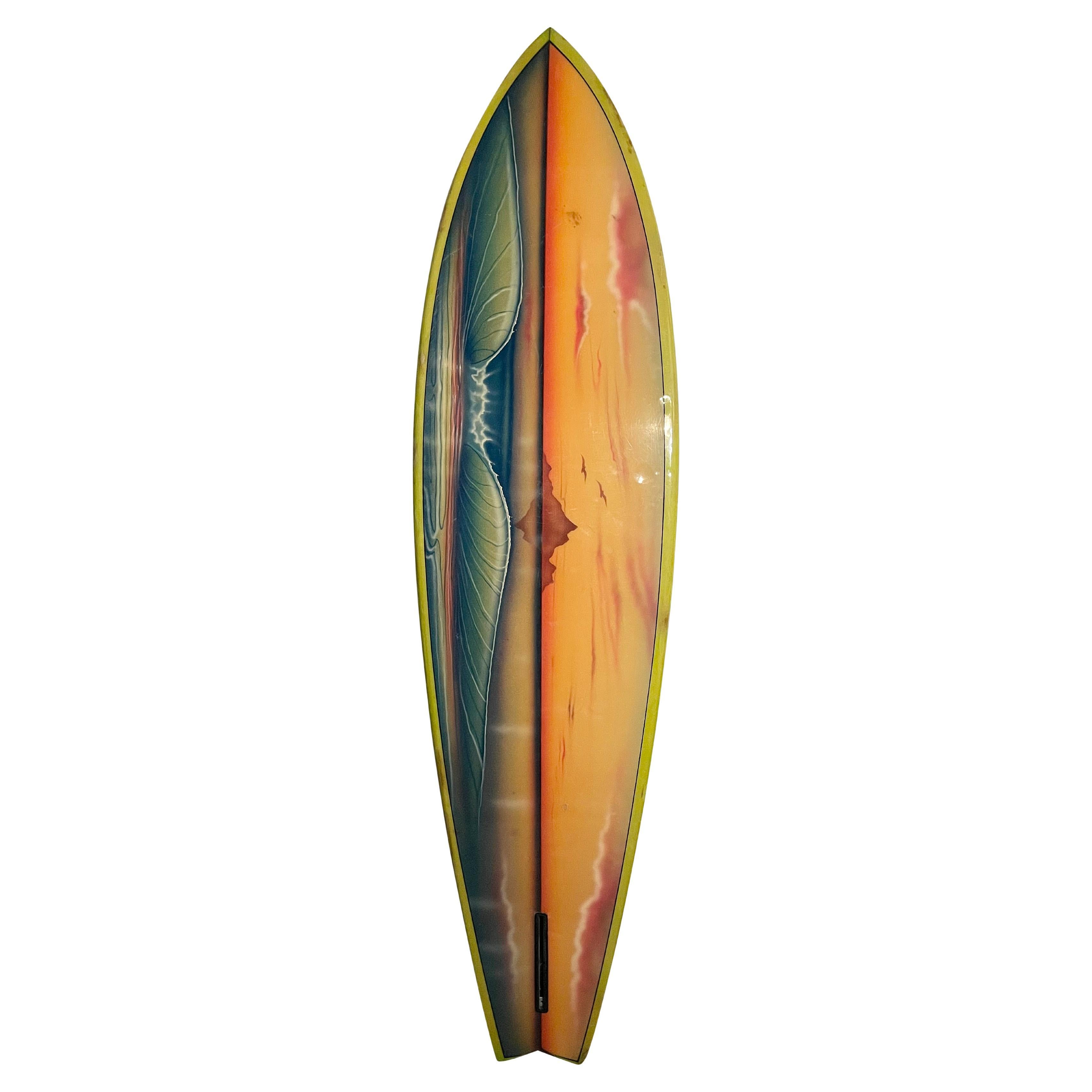 1970s Vintage Dewey Weber Wave Mural Surfboard For Sale