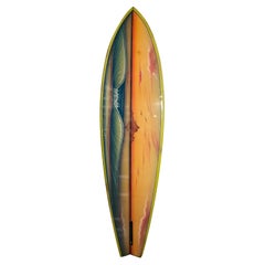 1970s Used Dewey Weber Wave Mural Surfboard