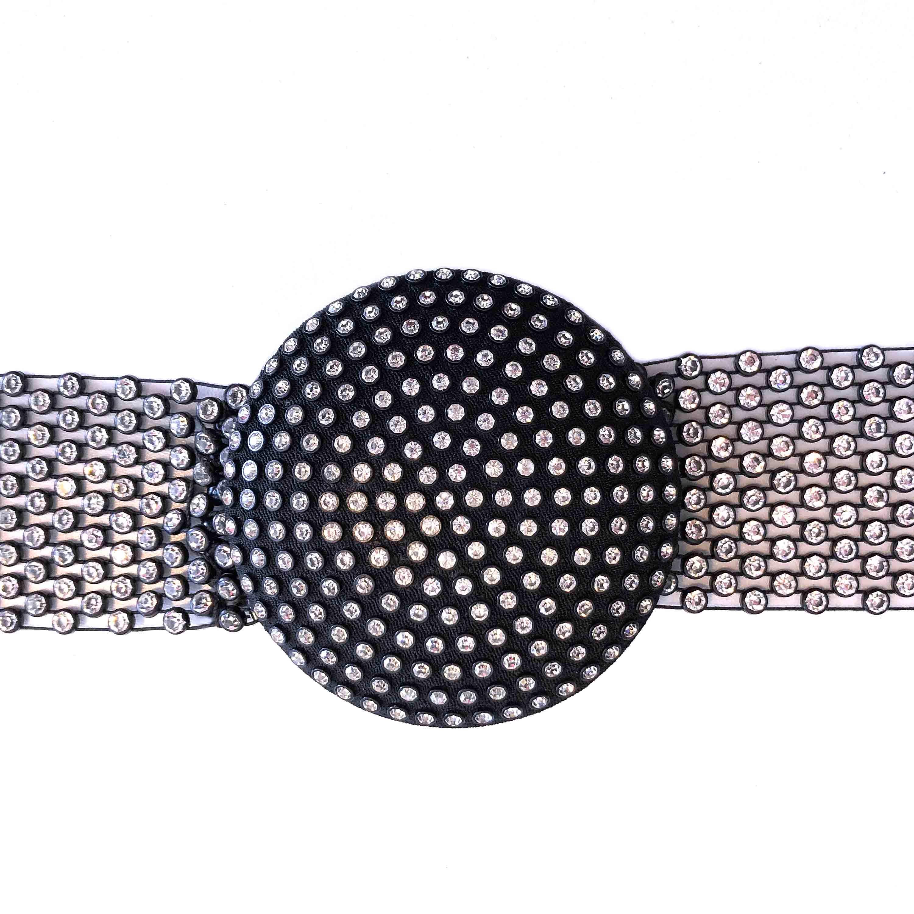1970s Vintage - Necklace + Belt Set - Diamante Rhinestone - Cowl Neck  For Sale 2