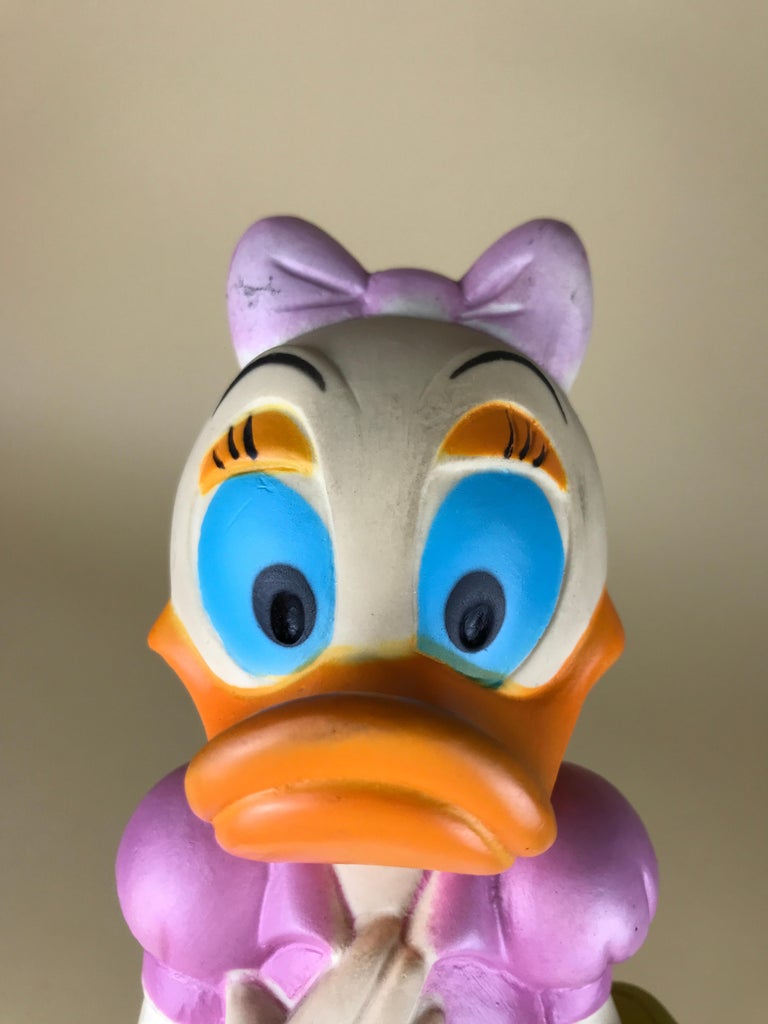 1970s Vintage Disney Daisy Duck Rubber Squeak Toy Made in Spain by