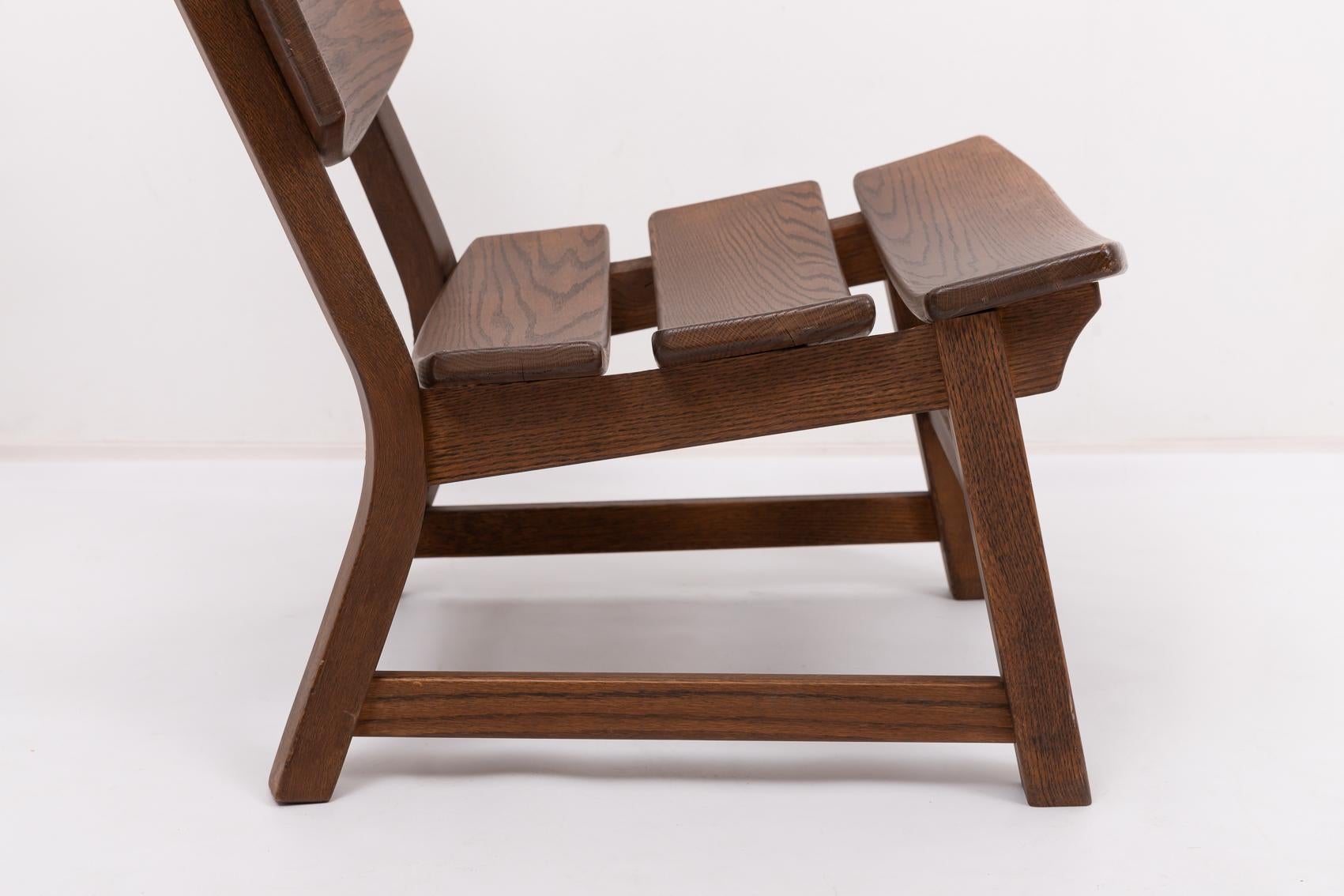1970’s Vintage Dutch design stained oak chairs by Dittmann & Co for AWA For Sale 3