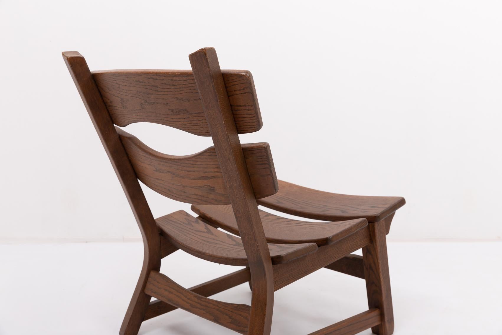 1970’s Vintage Dutch design stained oak chairs by Dittmann & Co for AWA For Sale 5