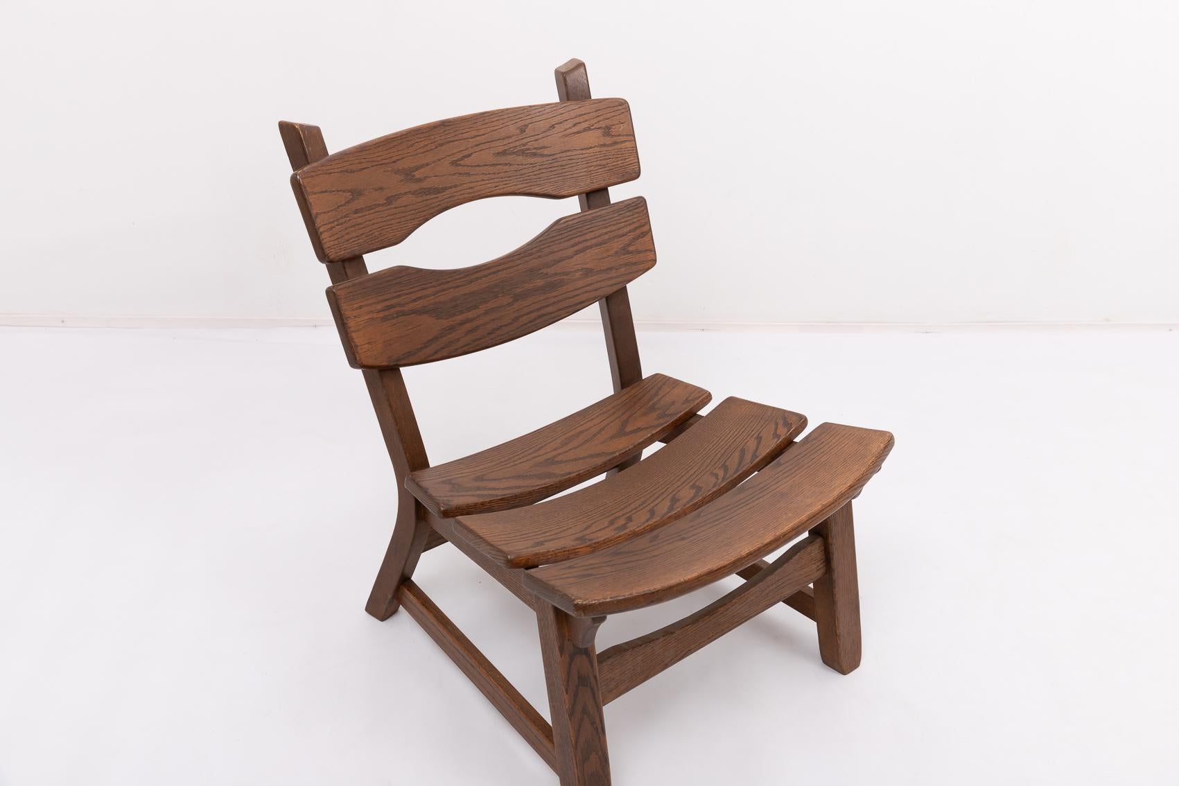 1970’s Vintage Dutch design stained oak chairs by Dittmann & Co for AWA For Sale 6