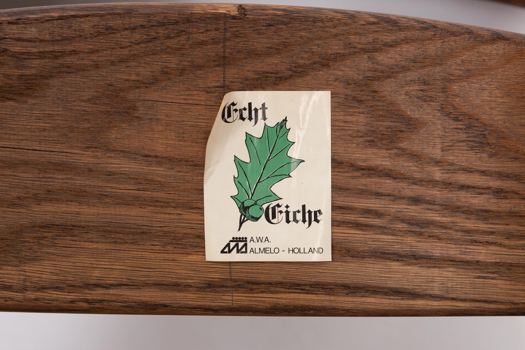1970's Vintage Dutch Design gebeizte Eichenstühle von Dittmann & Co für AWA im Angebot 6