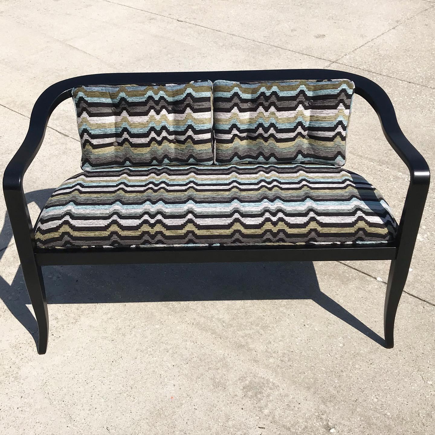 Late 20th Century 1970s Vintage Ebony Cane Bench