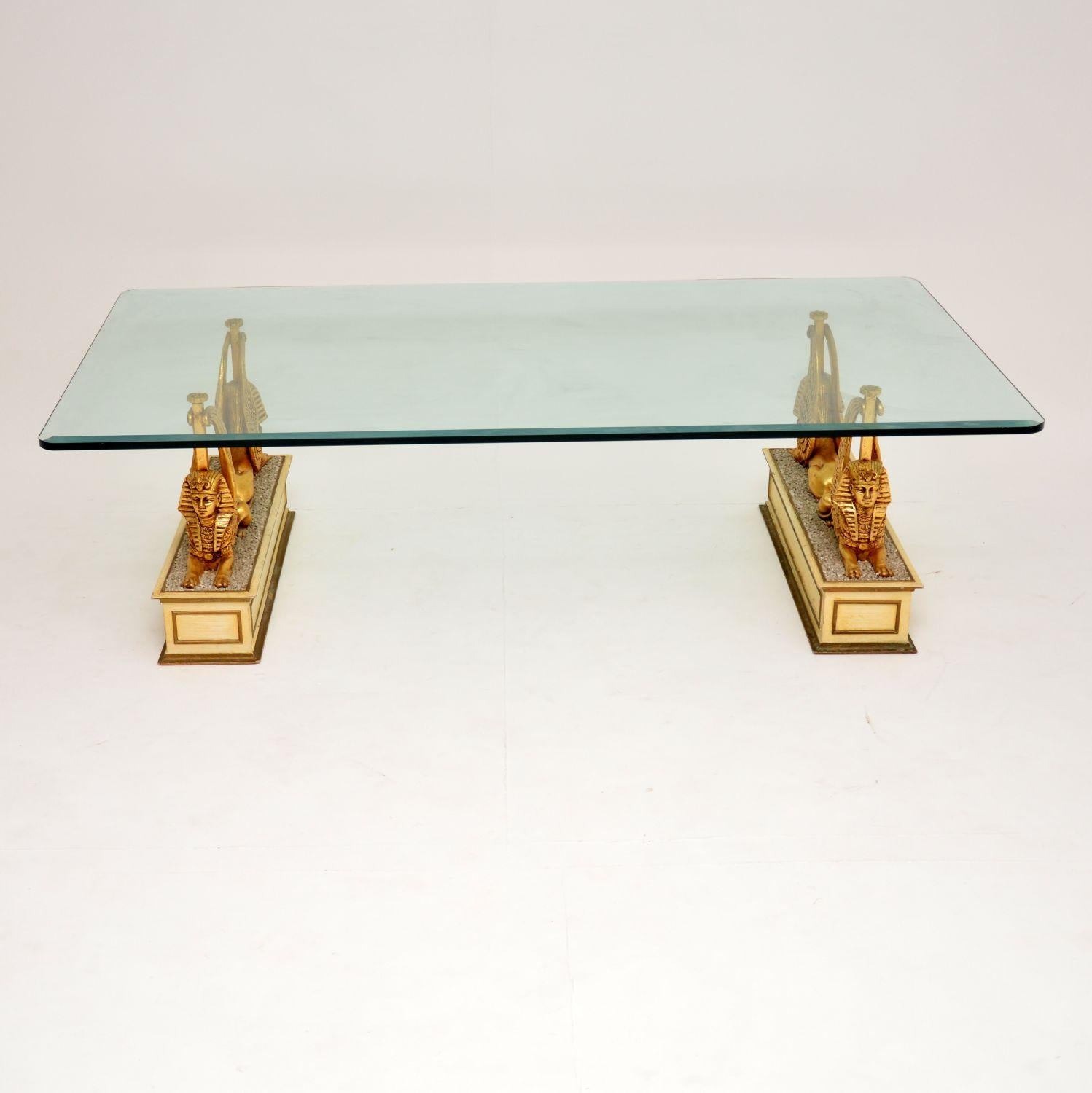 Mid-Century Modern 1970s Vintage Egyptian Inspired Coffee Table