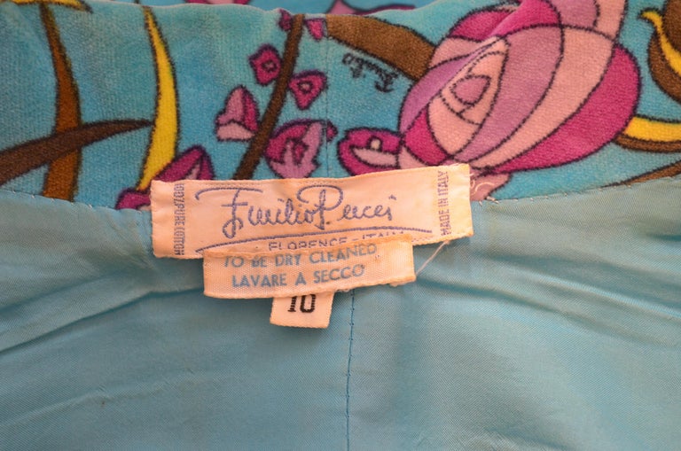1970's Vintage Emilio Pucci Velvet Skirt and Jacket For Sale at 1stDibs